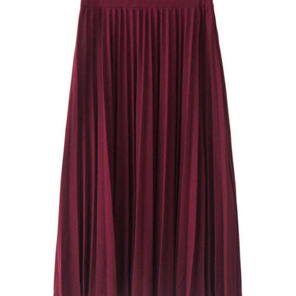 Women's Pleated Knit Midi Skirt Spring-Summer