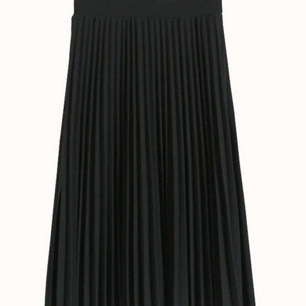 Women's Pleated Knit Midi Skirt Spring-Summer