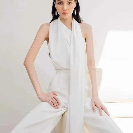 Women's Pleated Top & High Waist Wide Leg Pants Set - Très Elite