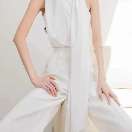 Women's Pleated Top & High Waist Wide Leg Pants Set - Très Elite