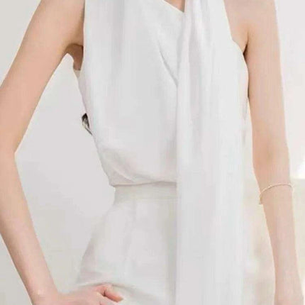 Women's Pleated Top & High Waist Wide Leg Pants Set - Très Elite