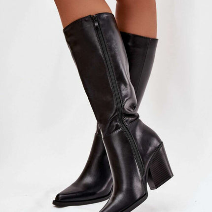 Women's Pointed Toe Heel Boots – Eco Leather, Insulated & Elegant - Très Elite