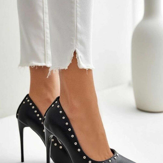 Women’s Pointed Toe High Heel Pumps – Synthetic Leather Stilettos