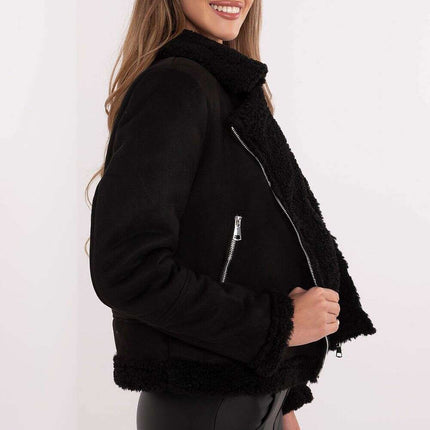 Womens Ramones Style Jacket 204391 Faux Sheepskin Insulated - Très Elite