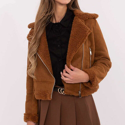 Womens Ramones Style Jacket 204391 Faux Sheepskin Insulated - Très Elite