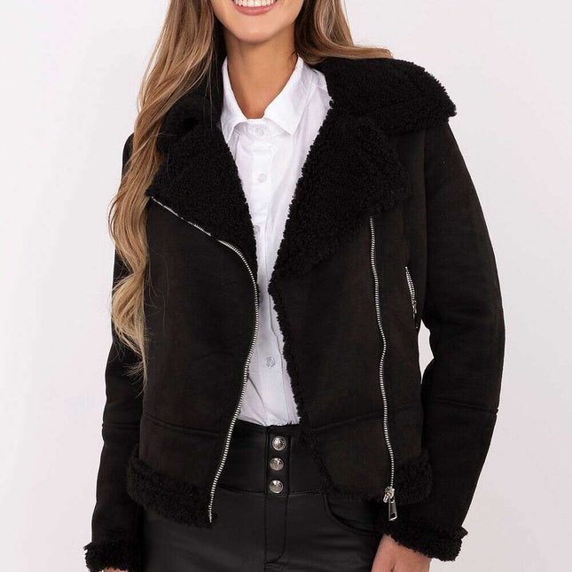 Womens Ramones Style Jacket 204391 Faux Sheepskin Insulated - Très Elite