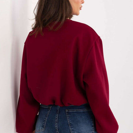 Womens Red Short Transitional Jacket Model 216702 With Zip - Très Elite