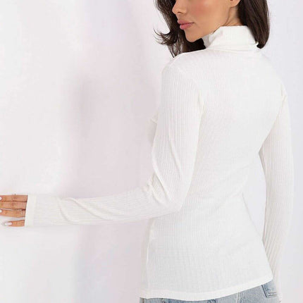 Women’s Ribbed Cotton Turtleneck Sweater – Stretch Comfort Essential - Très Elite