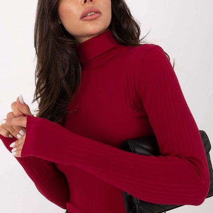 Women’s Ribbed Cotton Turtleneck Sweater – Stretch Comfort Essential - Très Elite