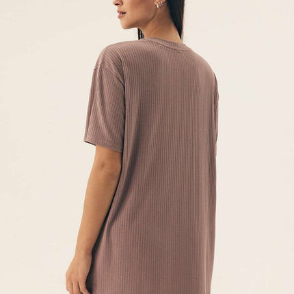 Women’s Ribbed Pajama Set – Breathable, Loose Fit Top & Shorts - Très Elite