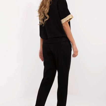 Womens Set 209688 Black Viscose Cotton Elastane Minimalist - Très Elite