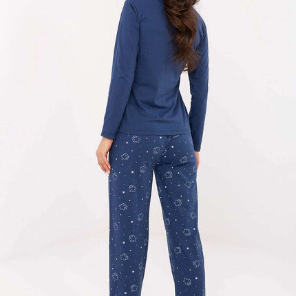 Women’s Star Print Pajama Set – 100% Cotton, Long Sleeve & Pants - Très Elite