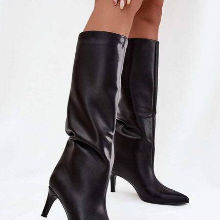 Women's Stiletto Heel Boots – Eco Leather, Pointed Toe, Insulated - Très Elite