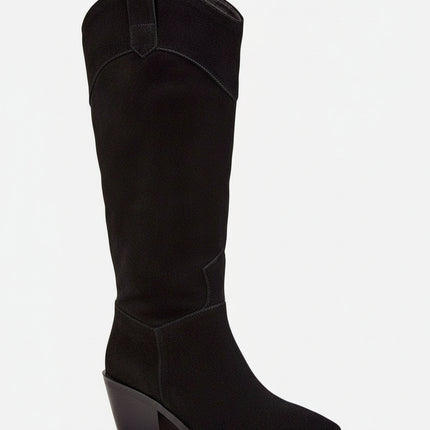 Women's Suede Cowboy Boots – Pointed Toe & Classic Western Elegance - Très Elite
