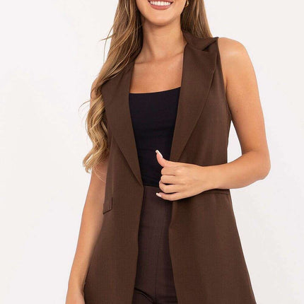 Women’s Tailored Polyester Gilet – Modern Sleeveless Vest - Très Elite