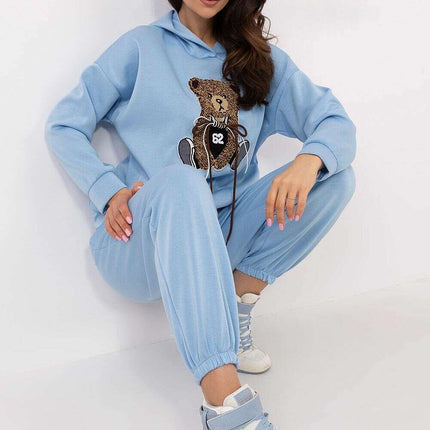 Womens Tracksuit Set With Hoodie And Long Pants Blue - Très Elite