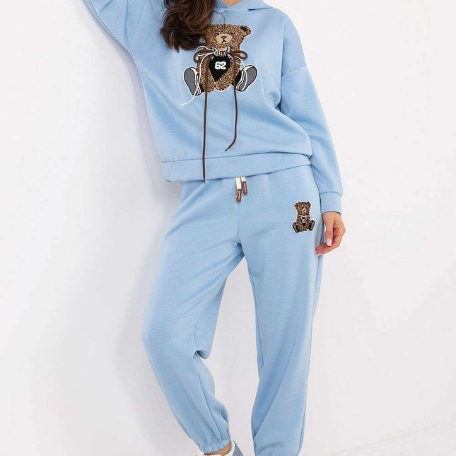Womens Tracksuit Set With Hoodie And Long Pants Blue - Très Elite