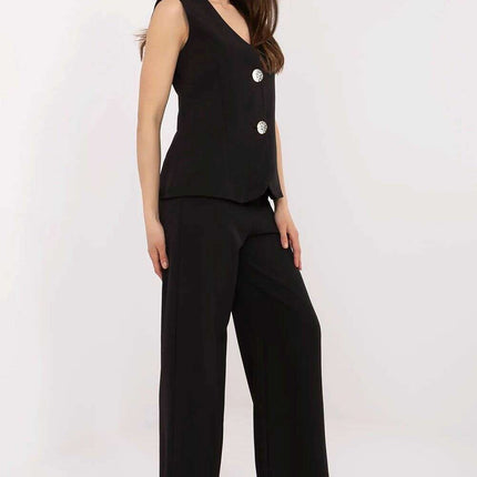 Womens Vest And Trousers Set Model 212539 Black Two Piece - Très Elite
