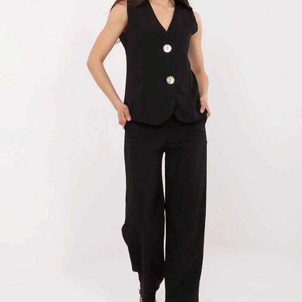 Womens Vest And Trousers Set Model 212539 Black Two Piece - Très Elite