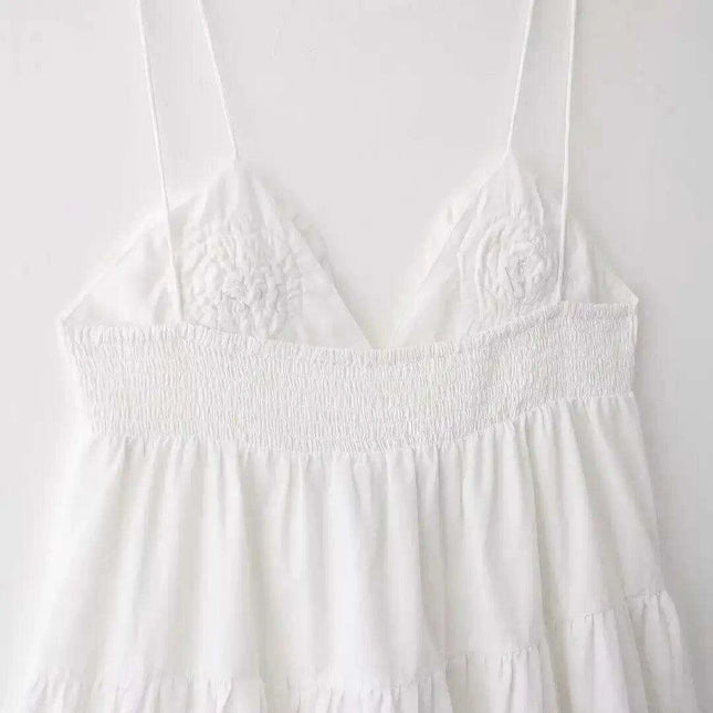 Women's Vintage Floral Pleated Mini Dress for Effortless Summer Elegance