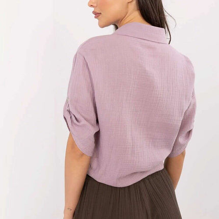 Womens Violet Shirt Model 213425 Casual Breathable Cotton - Très Elite
