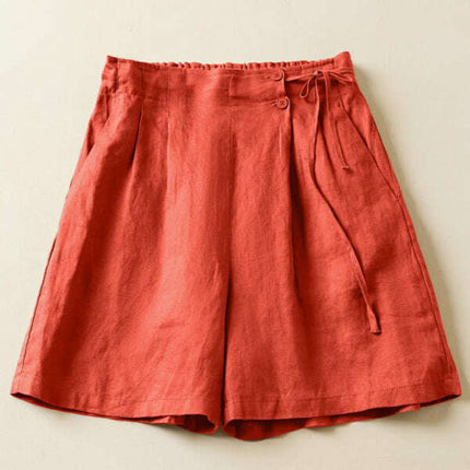 Women's Woven Cotton Linen Baggy Shorts - Très Elite