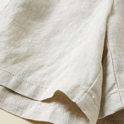 Women's Woven Cotton Linen Baggy Shorts - Très Elite