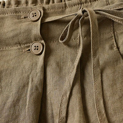 Women's Woven Cotton Linen Baggy Shorts - Très Elite