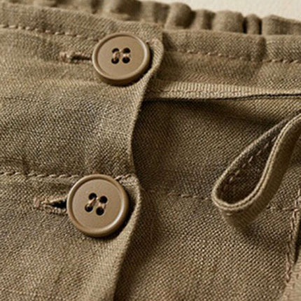 Women's Woven Cotton Linen Baggy Shorts - Très Elite