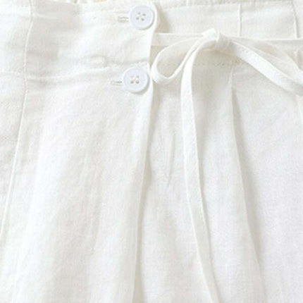Women's Woven Cotton Linen Baggy Shorts - Très Elite