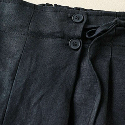 Women's Woven Cotton Linen Baggy Shorts - Très Elite