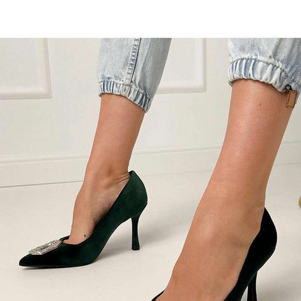 Women’s Zircon Embellished High Heels – Elegant Pointed Toe Stilettos - Très Elite