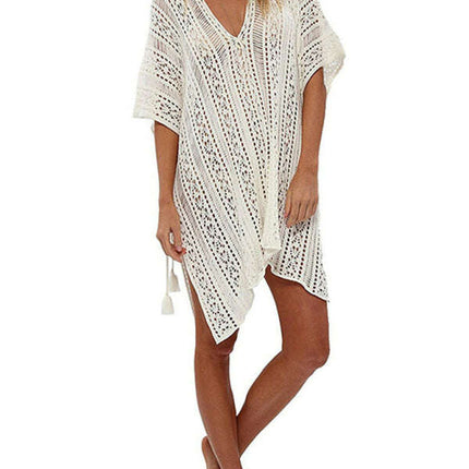 Women's bikini hollow beach holiday blouse knitted sunscreen swimsuit - Très Elite