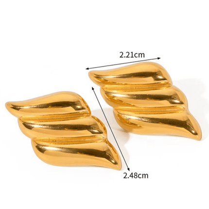 Women's earrings retro simple gold angel wings design earrings - Très Elite