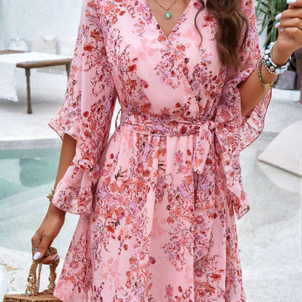 Women's elegant printed strappy dress