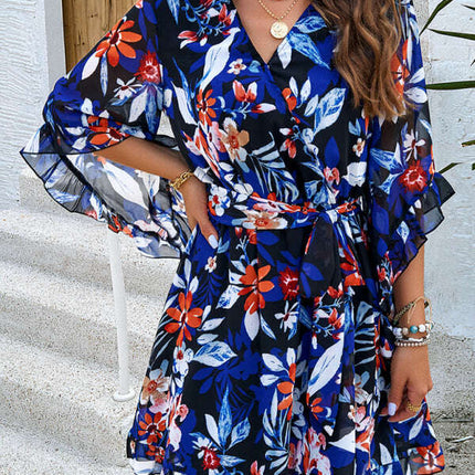 Women's elegant printed strappy dress