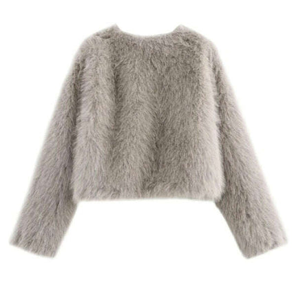 Women's faux fur cropped jacket - Très Elite