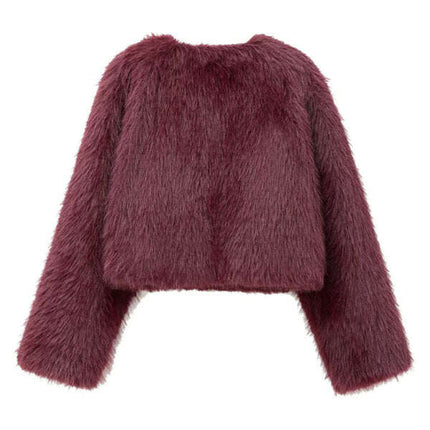 Women's faux fur cropped jacket - Très Elite