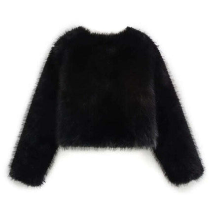 Women's faux fur cropped jacket - Très Elite