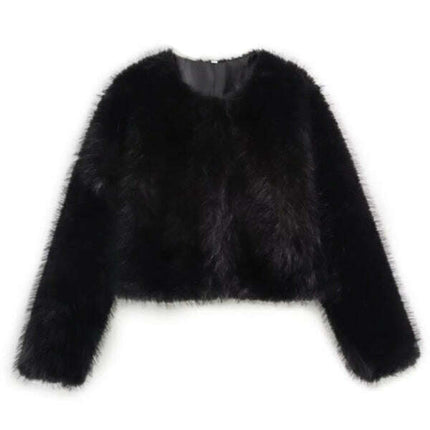 Women's faux fur cropped jacket - Très Elite