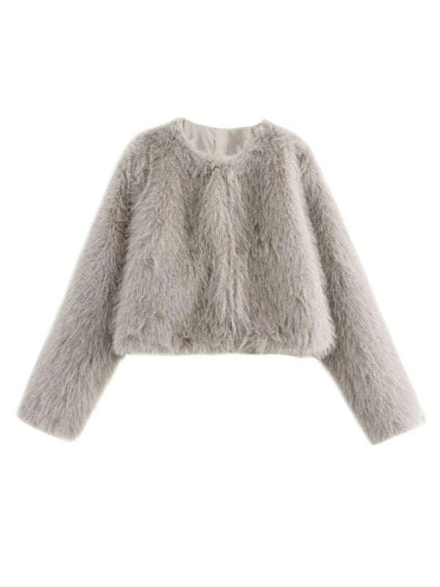 Women's faux fur cropped jacket