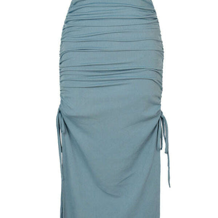Women's knitted slit slim fit hip skirt - Très Elite