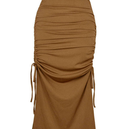 Women's knitted slit slim fit hip skirt - Très Elite