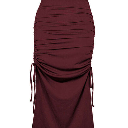 Women's knitted slit slim fit hip skirt - Très Elite