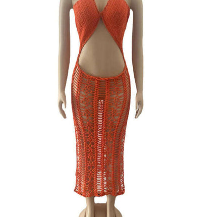 Women's long fringed stretch side slit suspender beach skirt - Très Elite