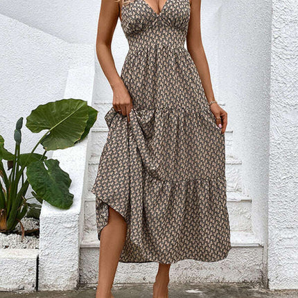 Women's new fashionable V-neck suspender dress - Très Elite