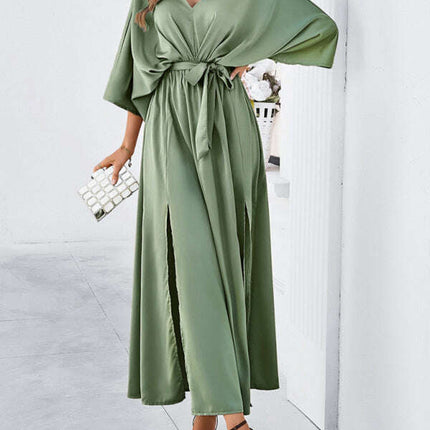 Women's new style elegant V-neck loose dress - Très Elite