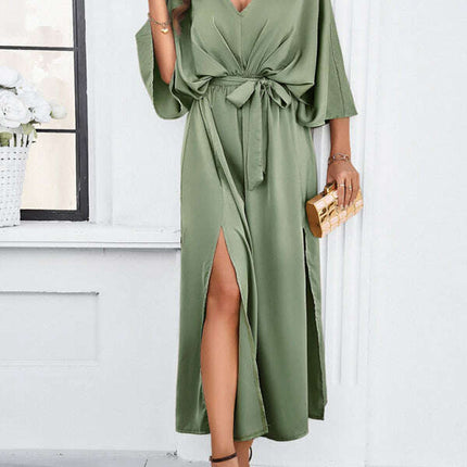 Women's new style elegant V-neck loose dress - Très Elite