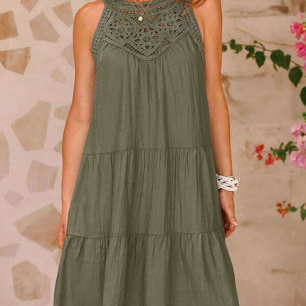 Women's new style hollow lace stitching halter neck vest dress - Très Elite