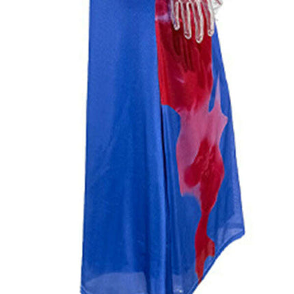 Women's slim-fit suspender dress with contrasting floral print - Très Elite